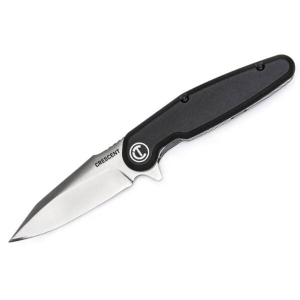 Crescent CPK350C 3-1/2'' Harpoon Blade Composite Handle Pocket Knife, Black