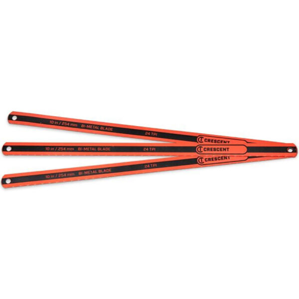 Crescent CRBB1003 10'' Bi-Metal Hacksaw Replacement Blade 24 TPI 3PK
