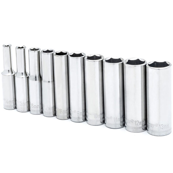 Crescent CSAS11N 10 Pc. 1/4'' Drive 6 Point Deep Metric Socket Set