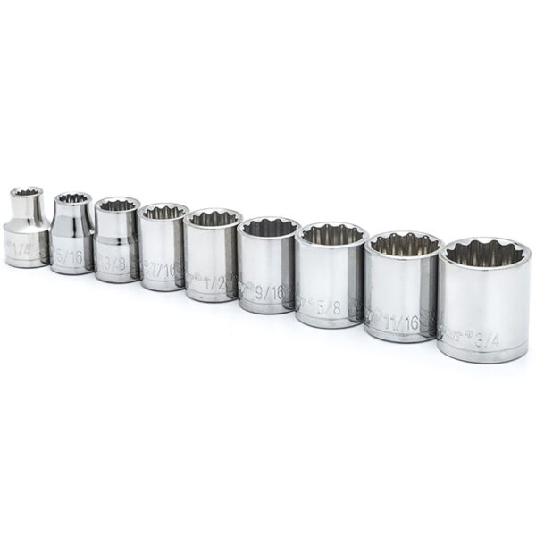 Crescent CSAS4N 9 Pc. 3/8'' Drive 12 Point Standard SAE Socket Set