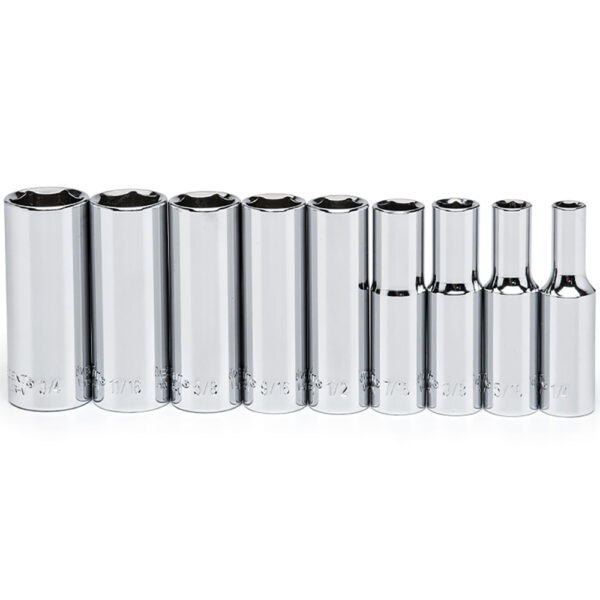 Crescent CSAS6N 9 Pc. 3/8'' Drive 6 Point Deep SAE Socket Set