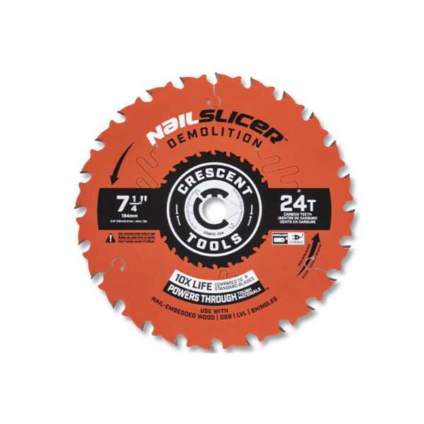 Crescent CSBFD-724 7-1/4'' x 24-Tooth NailSlicer Demolition Circular Saw Blade