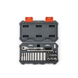 Crescent CSWS3C 27PC 1/4'' Drive 6 Point Standard & Deep Metric Mechanics Tool Set
