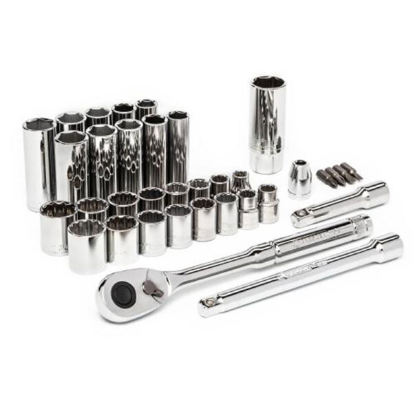 Crescent CTK35 35PC 3/8'' Drive 6 and 12 Point Standard & Deep SAE/Metric Mechanics Tool Set