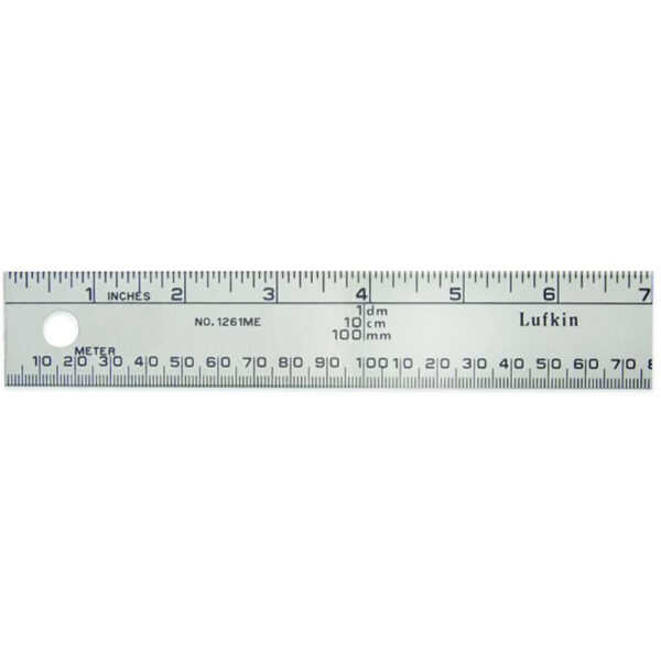 1261MEN Lufkin 1'' x 1m/3' Aluminum SAE/Metric Meter Stick
