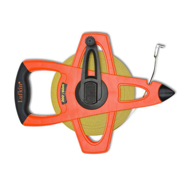 FM060CME Lufkin 1/2'' x 60m/200' Fiberglass SAE/Metric Dual Sided Tape Measure