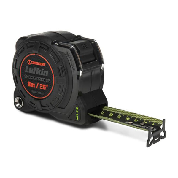 L1225ALCMEB-02 Lufkin 1-1/4'' x 8m/26' Shockforce Nite Eye G2 Auto-Lock Tape Measure