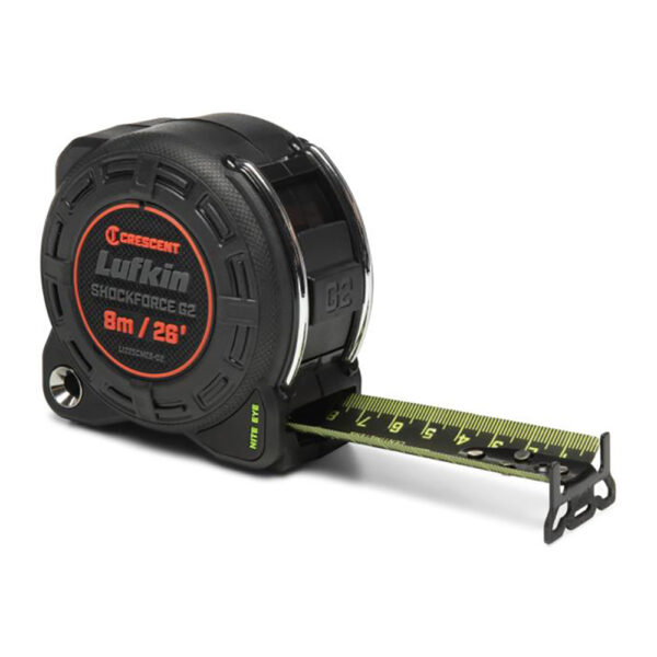 L1225CMEB-02 Lufkin 1-1/4'' x 8m/26' Shockforce Nite Eye G2 Tape Measure