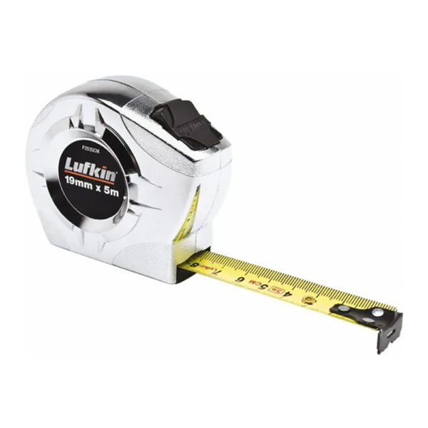 P2035CMN Lufkin 19mm x 5m P2000 Series Chrome Case Yellow Clad Power Return Tape Measure