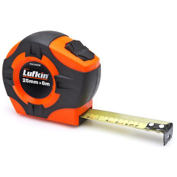 PHV1048CMN Lufkin 25mm x 8m P1000 Series Yellow Clad A9 Blade Power Return Tape Measure