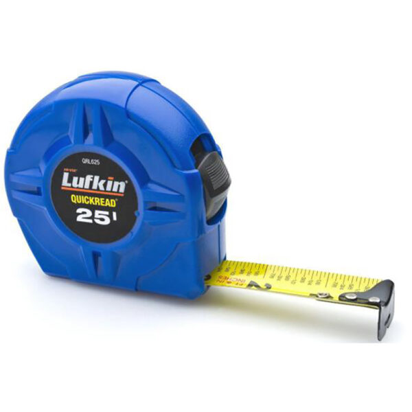QRL625MP Lufkin 1'' x 25' Hi-Viz Blue Quickread Yellow Clad Tape Measure