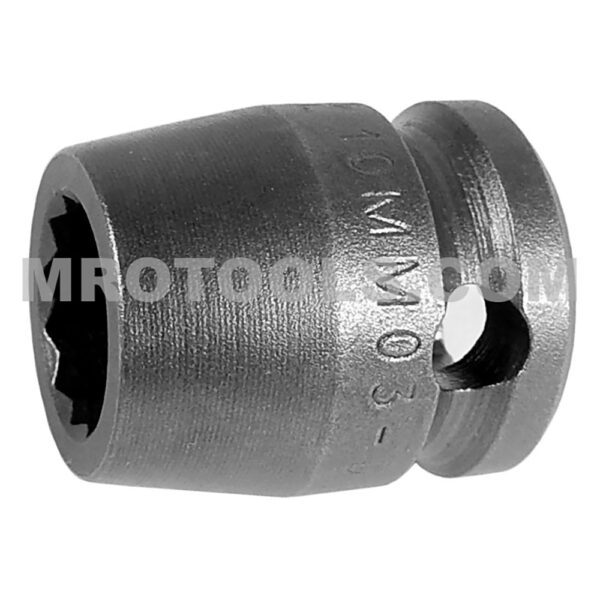 10MM03 Apex Brand 10mm 6-Point Metric Short Impact Socket, 3/8'' Square Drive