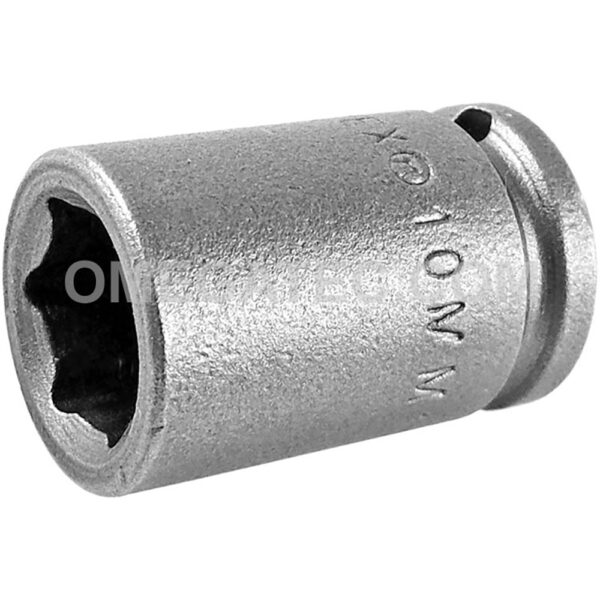10MM11 Apex Brand 10mm 6-Point Metric Standard Impact Socket, 1/4'' Square Drive