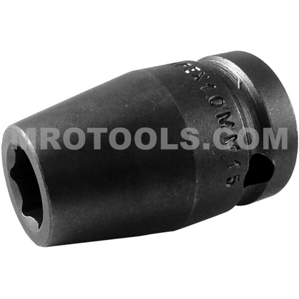 10MM15 Apex Brand 10mm 6-Point Metric Standard Impact Socket, 1/2'' Square Drive