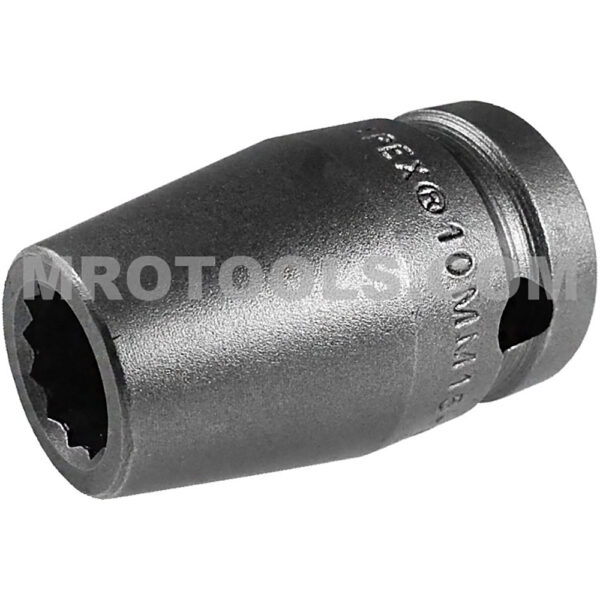 10MM15-D Apex Brand 10mm 12-Point Metric Standard Impact Socket, 1/2'' Square Drive