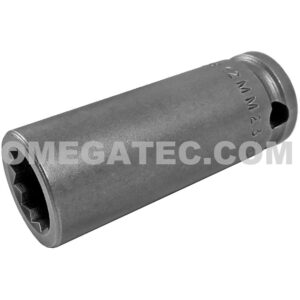 12MM23 Apex Brand 12mm 6-Point Long Impact Impact Socket, 3/8'' Square Drive