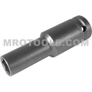 12MM55 Apex Brand 12mm 6-Point Thin Wall Metric Extra Long Impact Socket, 1/2'' Square Drive