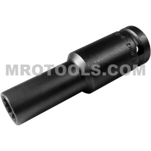 12MM55-D Apex Brand 12mm 12-Point Thin Wall Metric Extra Long Impact Socket, 1/2'' Square Drive