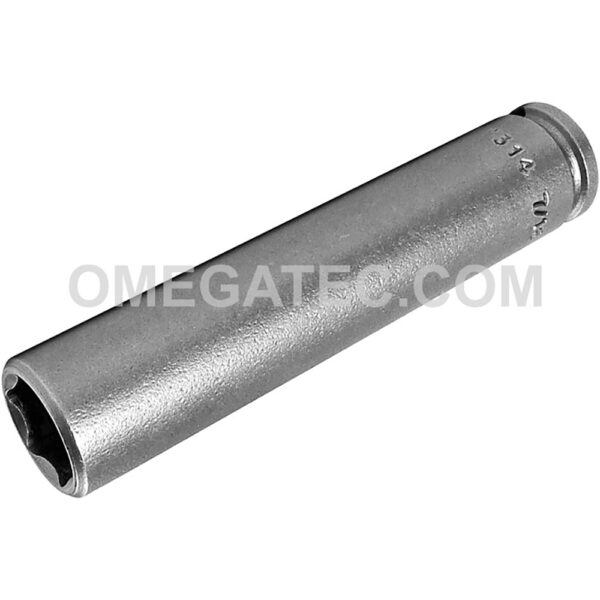1314 Apex Brand 7/16'' 6-Point Extra Long Impact Socket, 1/4'' Square Drive