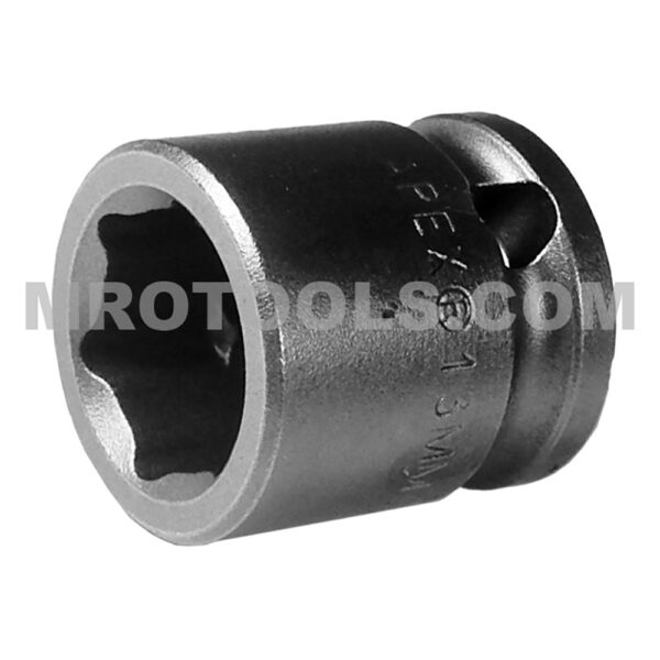 12MM43-D Apex Brand 12mm 12-Point Metric Thin Wall Standard Impact Socket, 3/8'' Square Drive