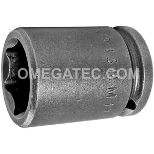 13MM11 Apex Brand 13mm 6-Point Metric Standard Impact Socket, 1/4'' Square Drive