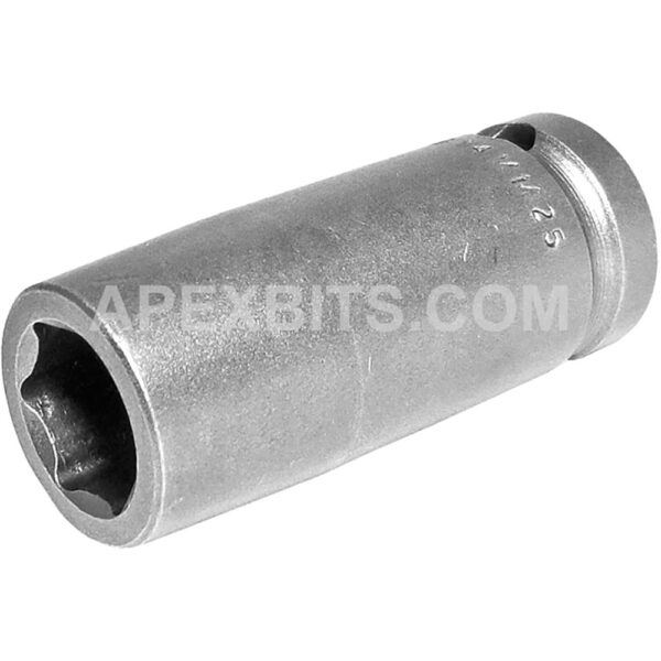14MM25 Apex Brand 14mm 6-Point Metric Long Impact Socket, 1/2'' Square Drive