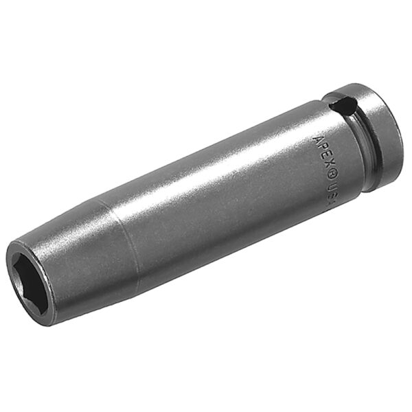 16MM25 Apex Brand 16mm 6-Point Metric Long Impact Socket, 1/2'' Square Drive