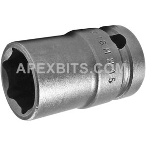 16MM45 Apex Brand 16mm 6-Point Thin Wall Metric Standard Impact Socket, 1/2'' Square Drive