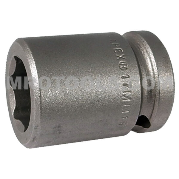 17MM15 Apex Brand 17mm 6-Point Metric Standard Impact Socket, 1/2'' Square Drive