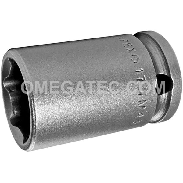 17MM23-D Apex Brand 17mm 12-Point Long Impact Socket, 3/8'' Square Drive