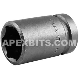 17MM45 Apex Brand 17mm 6-Point Thin Wall Metric Standard Impact Socket, 1/2'' Square Drive