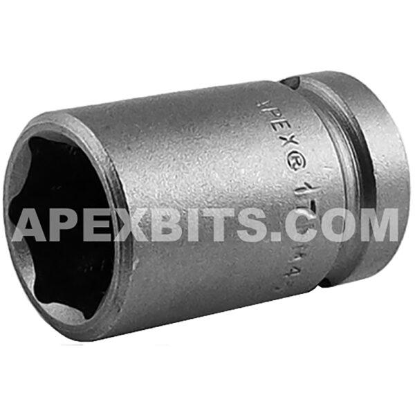17MM45 Apex Brand 17mm 6-Point Thin Wall Metric Standard Impact Socket, 1/2'' Square Drive