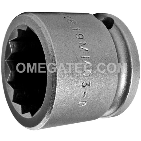 19MM03 Apex Brand 19mm 6-Point Metric Short Impact Socket, 3/8'' Square Drive