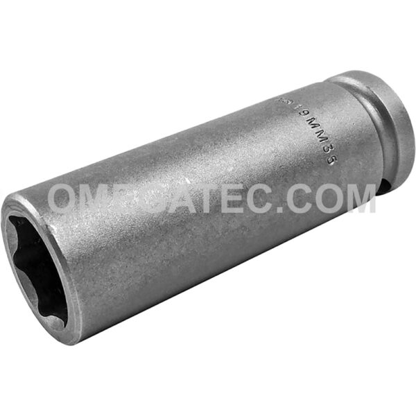 19MM35 Apex Brand 19mm 6-Point Metric Extra Long Impact Socket, 1/2'' Square Drive