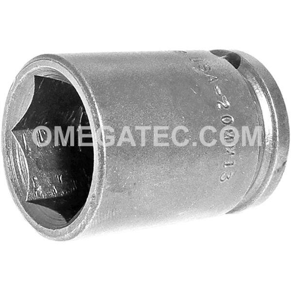 20MM03 Apex Brand 20mm 6-Point Metric Short Impact Socket, 3/8'' Square Drive