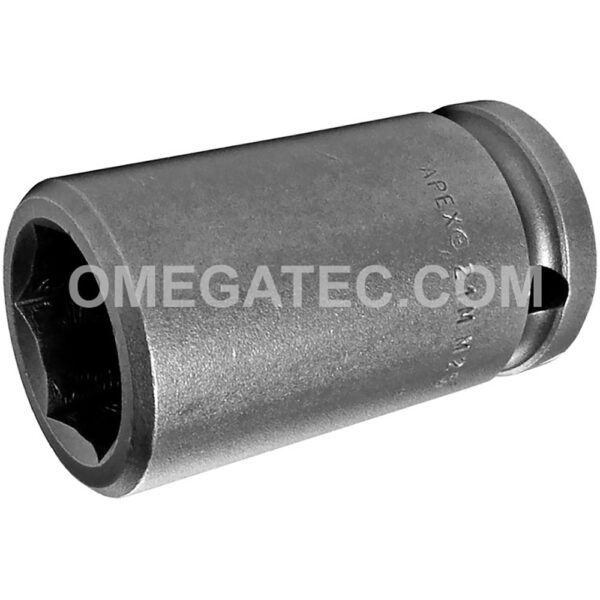 21MM25 Apex Brand 21mm 6-Point Metric Long Impact Socket, 1/2'' Square Drive