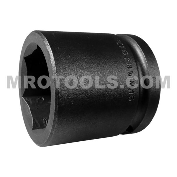 28MM15 Apex Brand 28mm 6-Point Metric Standard Impact Socket, 1/2'' Square Drive