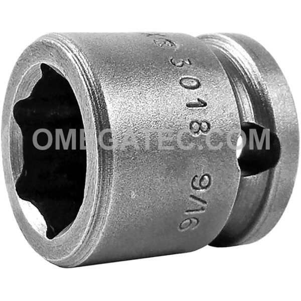 3018 Apex Brand 9/16'' 6-Point Short Impact Socket, 3/8'' Square Drive