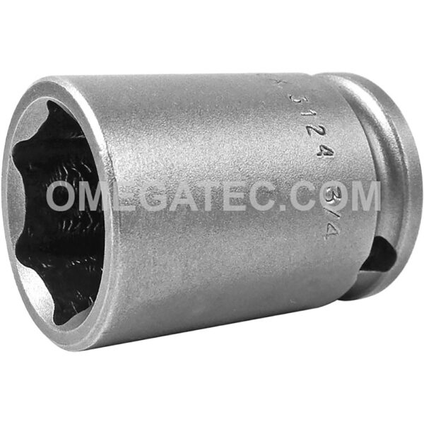 3124 Apex Brand 3/4'' 6-Point Standard Impact Socket, 3/8'' Square Drive