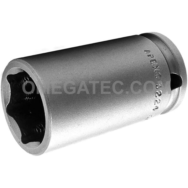 3224 Apex Brand 3/4'' 6-Point Long Impact Socket, 3/8'' Square Drive