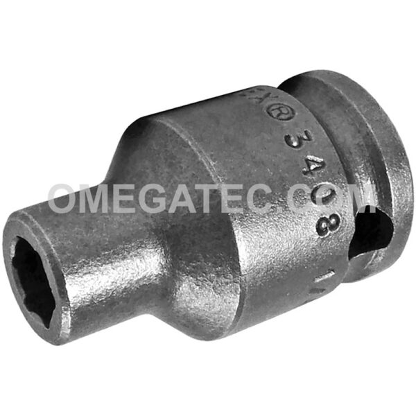 3408 Apex Brand 1/4'' 6-Point Standard Thin Wall Impact Socket, 3/8'' Square Drive