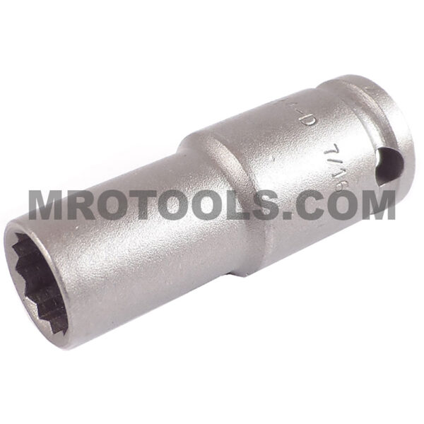 3514-D Apex Brand 7/16'' 12-Point Long Thin Wall Impact Socket, 3/8'' Square Drive