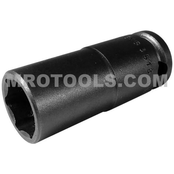 3516 Apex Brand 1/2'' 6-Point Long Thin Wall Impact Socket, 3/8'' Square Drive