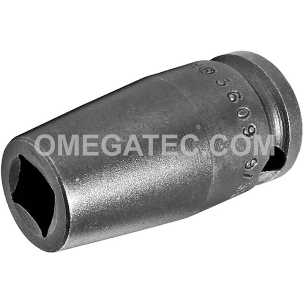 3608 Apex Brand 1/4'' 4-Point Single Square Nut Standard Impact Socket, 3/8'' Square Drive