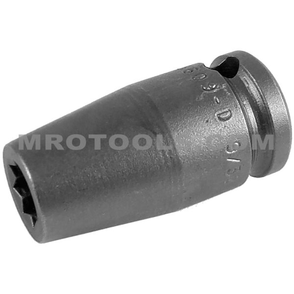 3609-D Apex Brand 9/32'' 8-Point Double Square Nut Standard Impact Socket, 3/8'' Square Drive