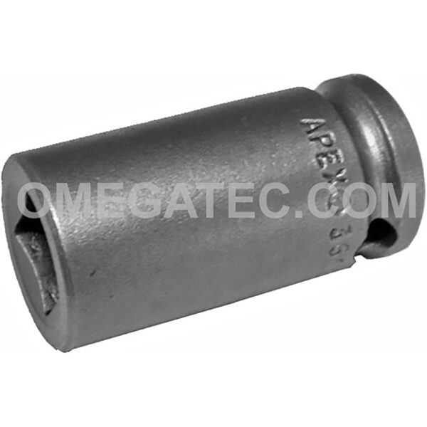 3610 Apex Brand 5/16'' 4-Point Single Square Nut Standard Impact Socket, 3/8'' Square Drive