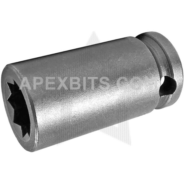 3614-D Apex Brand 7/16'' 8-Point Double Square Nut Standard Impact Socket, 3/8'' Square Drive