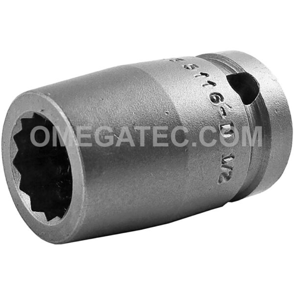5116-D Apex Brand 1/2'' 12-Point Standard Impact Socket, 1/2'' Square Drive