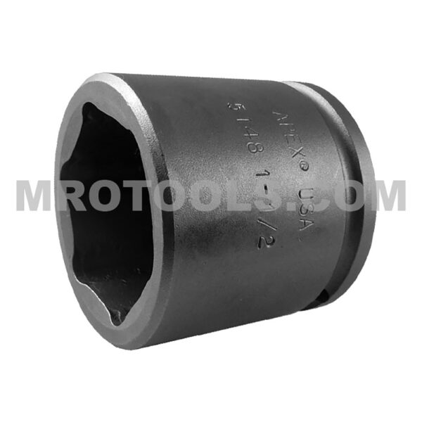 5148 Apex Brand 1-1/2'' 6-Point Standard Impact Socket, 1/2'' Square Drive