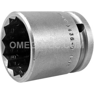 5436-D Apex Brand 1-1/8'' 12-Point Thin Wall Standard Impact Socket, 1/2'' Square Drive